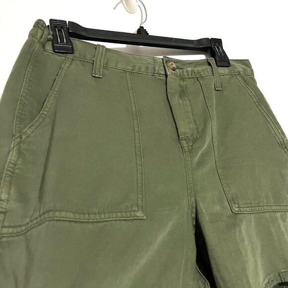 Aerie Lyocell Linen Fringe Hem Utility Workwear Shorts - Picture 6 of 11